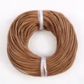 Cordón redondo de cuero genuino marrón para proyectos de joyería artesanal - 2mm (2m) / Natural