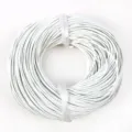 Cordón de cuero redondo blanco de alta calidad para manualidades de collares y pulseras DIY - 2mm (2m) / Blanco