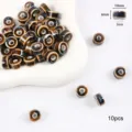 Vista detallada de cuentas de cerámica marrón de 10mm con etiqueta de 10 piezas - Ábaco