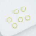 Pack of six yellow painted alloy open jump rings for DIY jewelry making and crafts - 6mm (100pcs) / Light Yellow