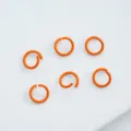 Set of six orange painted alloy open jump rings for DIY jewelry and craft making - 6mm (100pcs) / Orange