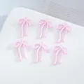 Ciondoli charm fiocco nastro rosa in lega per creazione gioielli collane braccialetti fai da te - 10 Pezzi/Confezione / Rosa