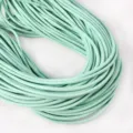 Close-up detail of 5mm light green PU braided cord with cotton core for DIY craft and straps. - 2m / Lake Green (03#)
