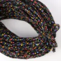 10mm Imitatie Mohair Kleurrijke Stip Garen DIY Breien Sleutelhanger Accessoire - 1m / Zwart