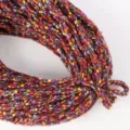 Pluizige mohair stijl garen gevlekt kleurrijke punten DIY handgemaakte gehaakte sleutelhanger accessoire - 1m / Bordeauxrood