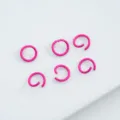 Vibrant hot pink painted alloy open jump rings for DIY jewelry and keychain crafts - 6mm (100pcs) / Rose Pink