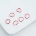 Pink painted alloy open jump rings for DIY jewelry making and handmade accessories - 6mm (100pcs) / Pink