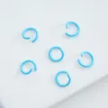 Light blue painted alloy open jump rings for DIY jewelry making accessories - 6mm (100pcs) / Light Blue
