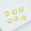 High-quality bright yellow painted alloy open jump rings for DIY jewelry and crafts - 6mm (100pcs) / Bright yellow