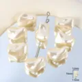Baroque imitation pearl loose beads ABS acrylic DIY jewelry making accessories 16x12mm - Twisted Style / 12 Pieces/Pack / Beige