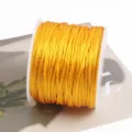 2mm metallic jade cord golden thread Chinese knot string DIY handmade braided rope spool - 12# Gold