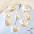 Baroque pearl ABS acrylic loose beads for DIY handmade jewelry, earrings and crafting accessories. - Small Slice Style / 20 Pieces/Pack / Beige