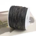 Black and gold metallic cord spool for DIY jewelry making, friendship bracelets, and Chinese knot crafts. - Black