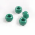 Perles poney en acrylique vert, perles barils unies à grand trou pour colliers et bijoux. - 50 Pièces/Pack (6x9mm) / Vert Gris