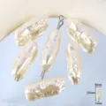 Baroque imitation pearl ABS acrylic loose beads for DIY handmade jewelry making accessories - Long Bean Style / 14 Pieces / Beige