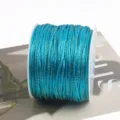 2mm metallic jade cord DIY handmade weaving rope vibrant turquoise with gold thread spool - 05# Blue