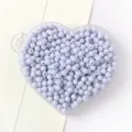 Perles rondes en acrylique violet clair dans un plateau en cœur pour bijoux DIY - 17 Gris Bleu