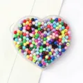 Plateau en cœur rempli de perles acryliques de 42 couleurs pour bijoux DIY - 15 Couleurs Mixtes