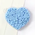 Perles rondes en acrylique bleu ciel dans un contenant en cœur pour bijoux DIY - 39 Bleu Ciel