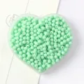 Petites perles rondes en acrylique vert menthe dans un bol en cœur pour bijoux DIY - 28 Vert Clair