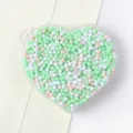 Perles en acrylique 3mm-4mm vert pastel rose et blanc en contenant cœur pour bijoux DIY - 02 Couleurs Mixtes