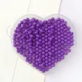 Perles rondes en acrylique violet pour bijoux DIY dans un récipient en forme de cœur - 23 Violet foncé