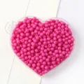 Perles rondes en acrylique rose vif pour la création de bijoux DIY dans un plateau cœur - 36 Rose rouge
