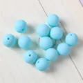 12 perle rotonde in acrilico blu macaron opaco per gioielli fai da te e catene telefoniche - 10mm 50 Pezzi/Confezione / Azzurro Cielo