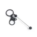 Llavero de metal negro mate para DIY con cierre de langosta y varilla para cuentas - Negro Mate (08) / 1 Pieza