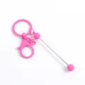 Llavero de metal lacado en rosa con barra de cuentas para colgantes de bolsos personalizados - Rosa Fucsia (14) / 1 Pieza