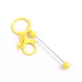 Llavero creativo de metal lacado amarillo con barra de cuentas para decoración de colgante - Amarillo Limón (19) / 1 Pieza