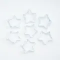 Set of seven white star-shaped carabiner clips for DIY jewelry making and keychain accessories - White