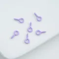 Purple screw eyes eye hooks DIY craft jewelry making miniature hardware small metal loops parts - 8mm (100pcs) / Light Purple
