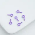Colorful painted screw eye pins small metal eyelets for DIY crafts and jewelry making accessories - 8mm (100pcs) / Purple