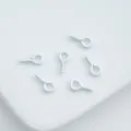 Closeup of white painted screw eyes, ideal for DIY phone case and keychain pendants - 8mm (100pcs) / White