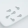 Grey painted eye screws tiny metal screw eyes for DIY phone case crafts charms jewelry making - 8mm (100pcs) / Gray