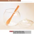 Zuccheriera tonda in vetro borosilicato con coperchio e cucchiaio dal manico lungo - Stile Liscio (TG002)