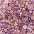Detailed close-up view of assorted baroque gold painted acrylic loose beads for DIY crafting - 11 Purple