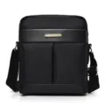 Stylish black oxford cloth men's shoulder messenger bag for business casual - Black