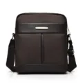 Premium dark brown men's small crossbody bag in durable Oxford fabric for casual business - Brown
