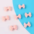 Irisierende rosa Acryl-Doppelschleifenperlen für DIY-Schmuck und Handy-Anhänger - 5 Stück / Hellrosa