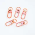 Moschettoni in lega di zinco con finitura rosa AB iridescente per portachiavi DIY - 5 Pezzi/Confezione / Sfumatura Arancione Rosa