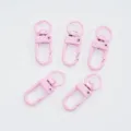 Set di cinque moschettoni girevoli in lega di zinco rosa per portachiavi fai da te - 5 Pezzi/Confezione / Rosa