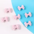 Rosa schillernde AB-beschichtete Acryl-Doppelschleifenperlen für DIY-Schmuckzubehör-Material - 5 Stück / Dunkelrosa