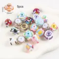 Detailed view of colorful hand-painted beads showing 20mm diameter and 3mm hole size. - Hand-Painted Round