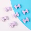 Irisierende lila Acryl-Doppelschleifenperlen für DIY-Schmuck, Basteln und Handyketten - 5 Stück / Hellviolett