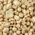 Assorted gold acrylic beads mixed shape DIY bracelet jewelry making craft accessories - 100g (Approx. 90 Pcs) / 22 Solid Gold Color