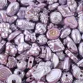 Mixed baroque metallic acrylic beads DIY charm loose beads for bracelet jewelry making supplies - 100g (Approx. 90 Pcs) / 23 Solid Purple Color