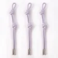 Three minimalist lavender PU leather knotted lanyards with polished silver metal end tips - Braided Lanyard / 1 Piece/Pack / Purple