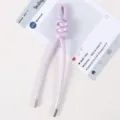 Perlmutt-lila Leder geflochtener Knoten Lanyard Schlüsselanhänger Taschenschmuck Detail. - 04# Perlmutt-Lila